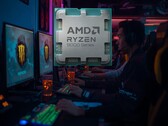 CPU AMD Ryzen 7 9800X3D mostrada en un cibercafé (Fuente de la imagen: AMD con modificaciones)