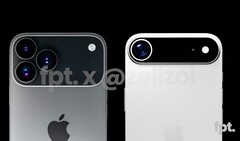 Se dice que el iPhone 17 Pro (izquierda) tendrá un marco de aluminio, mientras que se espera que el iPhone 17 Air (derecha) tenga un marco de titanio. (Fuente de la imagen: FrontPageTech)