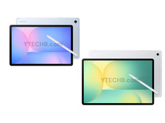 Los renders conceptuales de la serie Galaxy Tab S10 FE muestran cambios mínimos en el diseño con respecto a los modelos anteriores. (Fuente de la imagen: Ytechb)