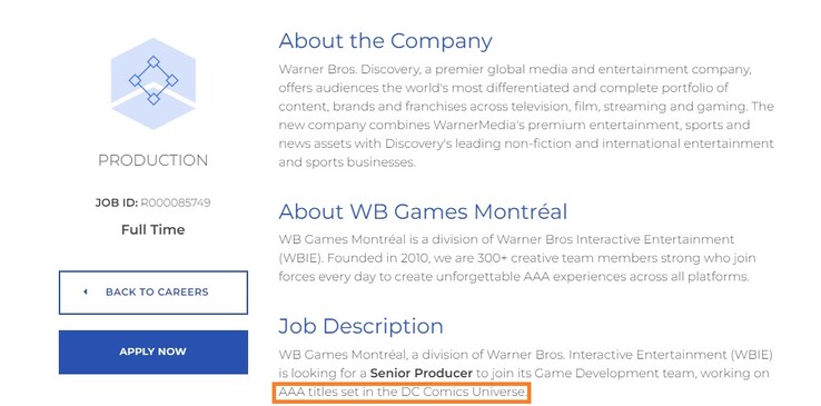 (Fuente de la imagen: WB Games Montréal Jobs)