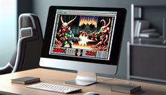 El shooter retro Doom ya se puede jugar en formato PDF gracias a la creatividad de la comunidad &quot;ItRunsDoom&quot;. (Fuente de la imagen: DallE 3)