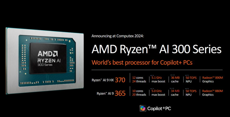 La AI 9 HX 370 de Ryzen se anunció en Computex 2024. (Fuente de la imagen: AMD)