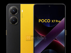 Xiaomi volverá a su icónico Poco amarillo con el Poco X7 Pro. (Fuente de la imagen: 91mobiles - editado)