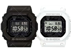 El reloj Casio GW-5000HS-1 negro y el Casio GW-5000HS-7 blanco. (Fuente de la imagen: Great G-Shock World - aumentado con AI) 