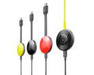 Una imagen promocional del Chromecast de 2ª generación de Google, mostrado en varios colores. (Fuente de la imagen: Google)