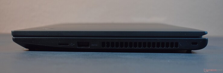 derecha: microSD, USB A 3.2 Gen 1, ranura de bloqueo Kensington