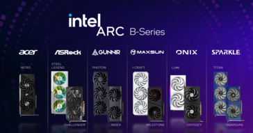 Socios de las placas Intel Arc B580 y B570 (fuente de la imagen: Intel)