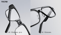 Las Tecno AI Glasses y las Tecno AI Glasses Pro son unas gafas inteligentes con funciones de inteligencia artificial y cámaras integradas. (Fuente de la imagen: Tecno)