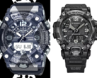 Se espera que el Casio G-Shock Mudmaster GG-B100X filtrado (a la izquierda) y el G-Shock GWG-2000 de gama alta (a la derecha) compartan un buen número de características. (Fuente de la imagen: @geesgshock en Instagram / Casio)