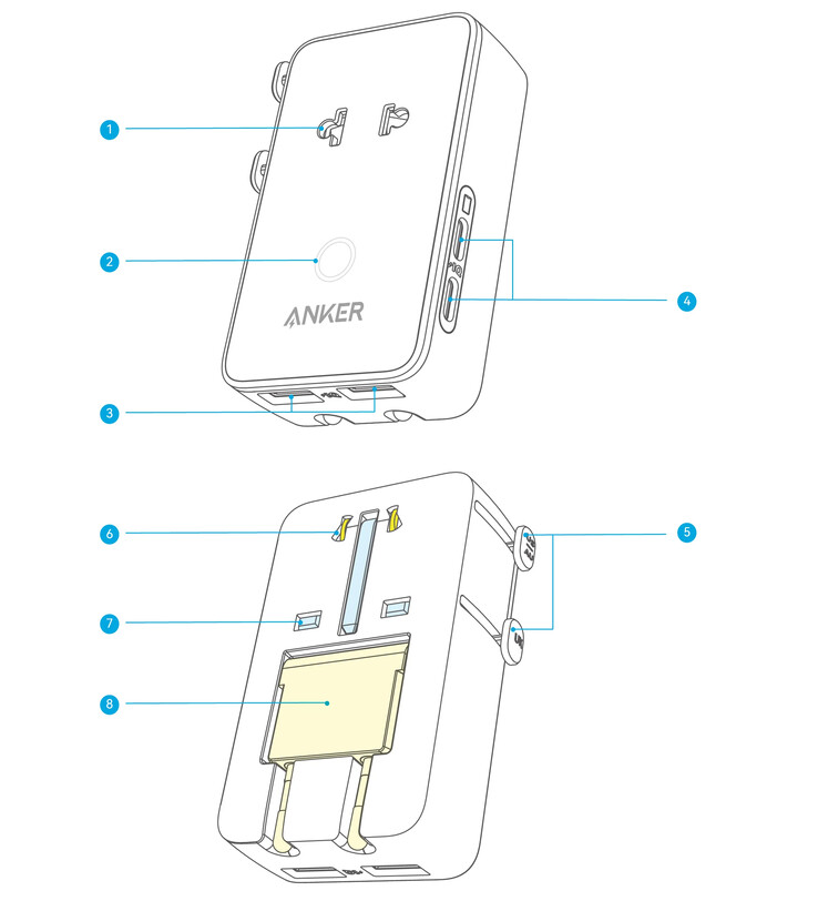 El próximo adaptador de viaje 5 en 1 de Anker. (Fuente de la imagen: u/joshuadwx vía Reddit)