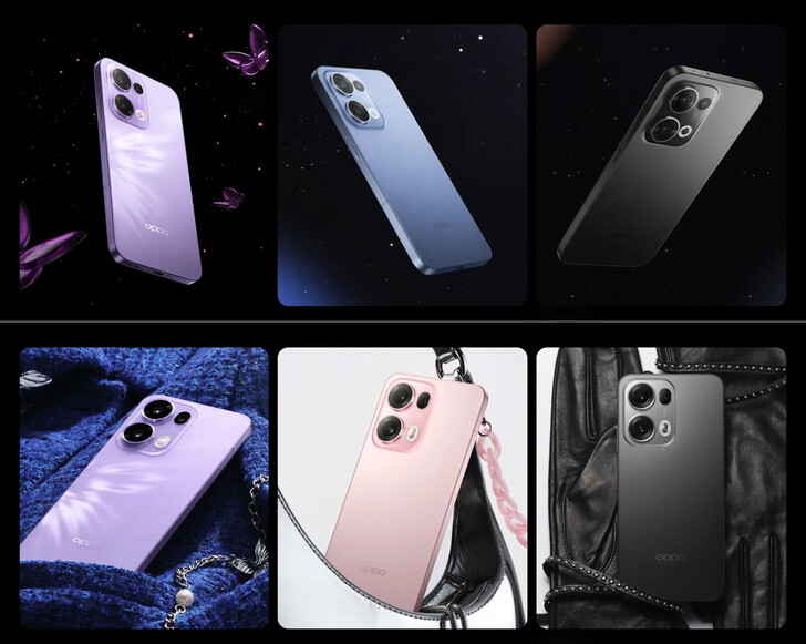 Colores del Oppo Reno 13 y Reno 13 Pro (Fuente de la imagen: Oppo)