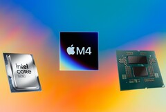 El Apple M4 aventaja al Core Ultra 9 285K y al Ryzen 9 9950X en el benchmark Geekbench 6 Single-Core. (Fuente de la imagen: Apple, AMD, Intel, Unsplash, editado)