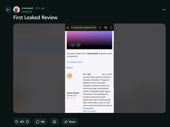 Avowed leaked review Reddit post (Fuente de la imagen: Avowed subreddit)