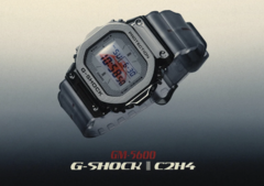 El Casio G-Shock GM-5600 edición &#039;Space Age&#039; tiene un gráfico en rojo del Edificio Temático del Aeropuerto Internacional de Los Ángeles. (Fuente de la imagen: C2H4)