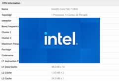 Está previsto que el Intel Core 7 250H se lance en unas semanas junto con la gama Intel Core Ultra serie 200 Arrow Lake. (Fuente de la imagen: Intel/Geekbench)