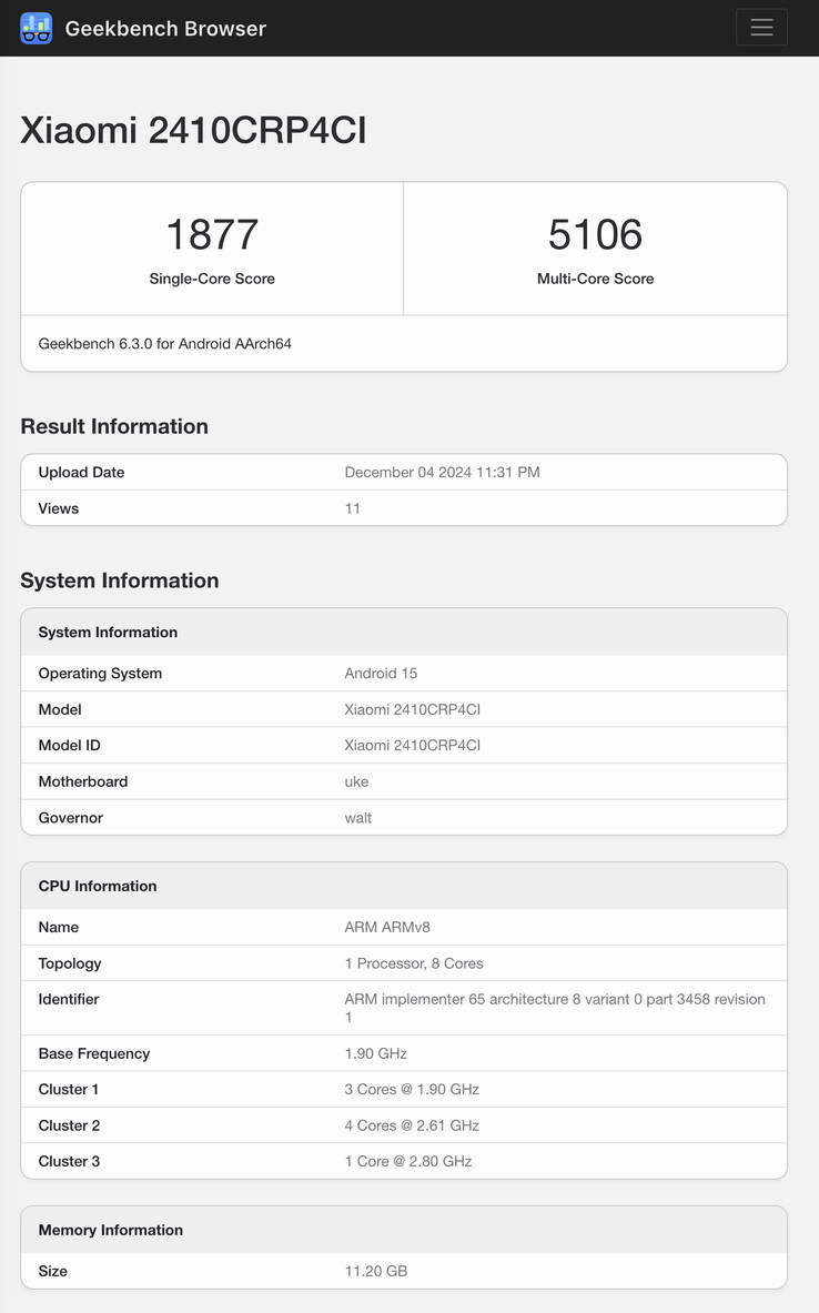 (Fuente de la imagen: Geekbench)