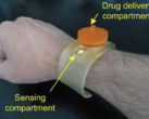 El MNA (conjunto de microagujas), compuesto por el compartimento de administración del fármaco y el compartimento sensorial. (Fuente de la imagen: Advanced Healthcare Materials)