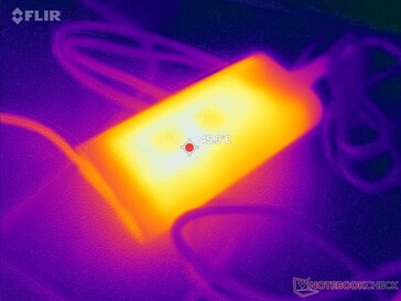 El adaptador de CA puede alcanzar más de 46 C cuando funciona con cargas exigentes