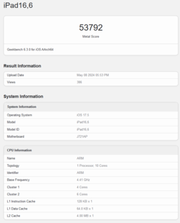 Apple Rendimiento de la GPU M4 en Geekbench (imagen vía Geekbench)