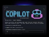 Interfaz CLI de GitHub Copilot ejecutándose en una ventana de terminal.