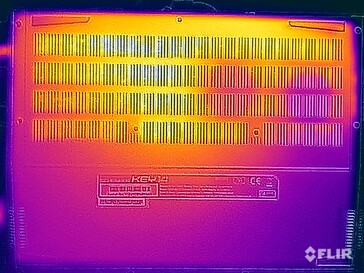 Temperaturas superficiales durante las pruebas de resistencia (abajo)