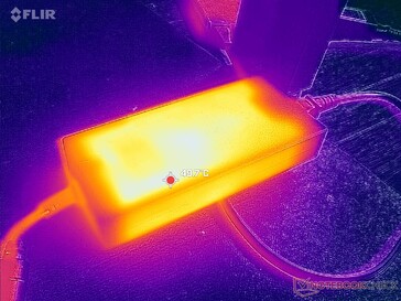 El adaptador de CA alcanza más de 50 C cuando funciona con cargas exigentes