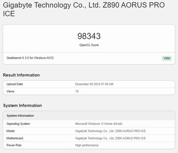 Rendimiento OpenCL del Intel Arc B580. (Fuente de la imagen: Geekbench)