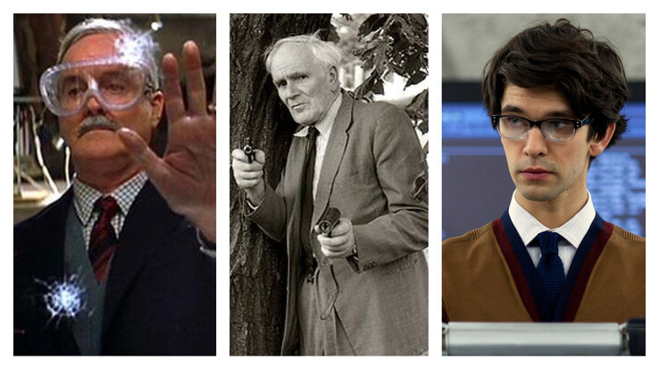 John Cleese, Desmond Llewelyn, Ben Whishaw como Q (Fuente de la imagen: Wikimedia - editado)