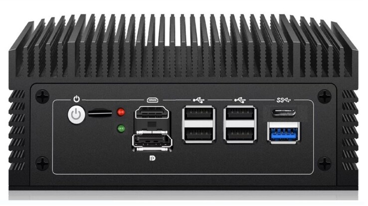 Frontal: Encendido, ranura para tarjeta SIM, DisplayPort, HDMI, 4x USB-A 2.0, USB 3.0 tipo A, USB 3.0 tipo C (fuente: Newsmay)