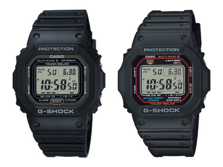 El reloj Casio G-Shock GW5000U-1 (izquierda) y el GWM5610U-1 (derecha). (Fuente de la imagen: Casio)