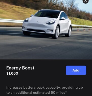 Oferta de aumento de la autonomía del Model Y RWD de Tesla