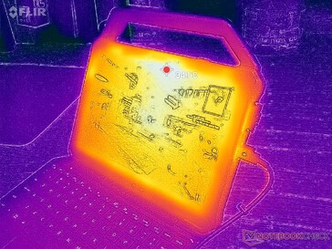 Los puntos calientes están hacia la mitad superior de la tableta