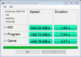 Prueba comparativa de copia AS SSD