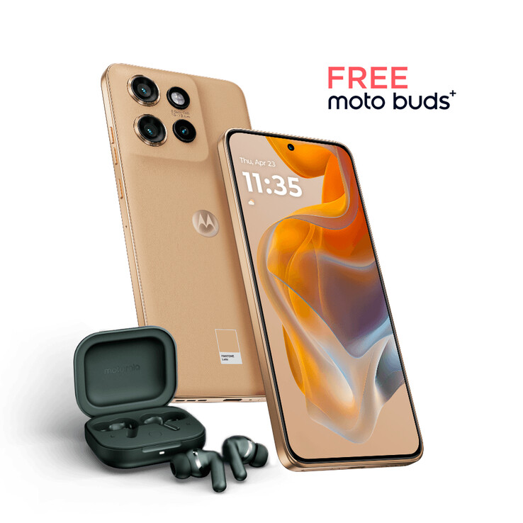 Motorola incluirá un par de auriculares Moto Buds+ de regalo con los pedidos iniciales. (Fuente de la imagen: Motorola)