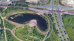 Viaje de prueba del GNSS: ruta alrededor de un lago