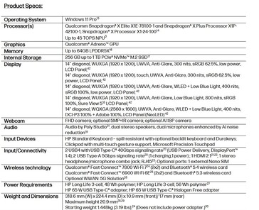 Especificaciones del PC HP EliteBook 6 G1q Next-Gen AI. (Fuente de la imagen: HP)