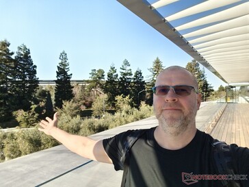 El selfie de cortesía desde la 2ª planta.