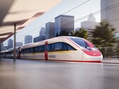 Representación de una composición Vinspeed de Siemens Mobility. El tren utilizará la plataforma Velaro Novo