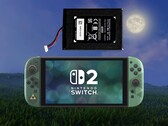Sustitución de la batería, tal y como se muestra arriba, en la consola Switch 2 del 40.º aniversario de Zelda