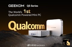 La serie QS de GEEKOM será el primer mini PC de consumo en contar con un SoC Snapdragon X Elite. (Fuente de la imagen: Weibo)