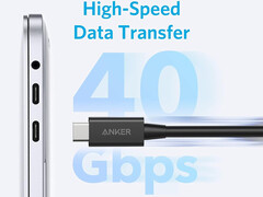 El nuevo cable Thunderbolt 4 de Anker mide 2,3 pies (Fuente de la imagen: Anker)