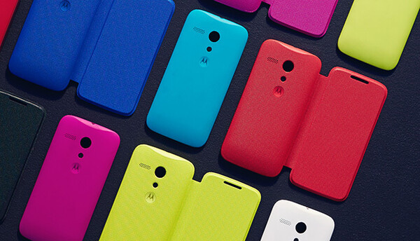 Motorola ofrecía cubiertas reemplazables denominadas carcasas en una variedad de colores y diseños para el Moto G. (Fuente de la imagen: Motorola/Waybackmachine)