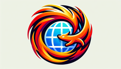 Logotipo artístico del navegador Firefox (Fuente: imagen generada por DALL-E 3)