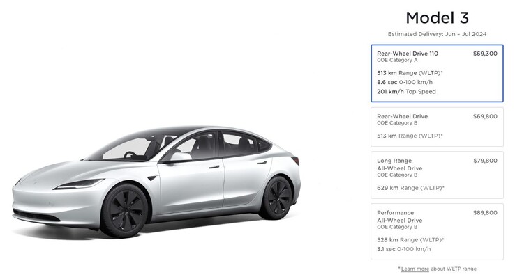 Ahora hay una cuarta versión del Model 3 110 (imagen: Tesla SG)