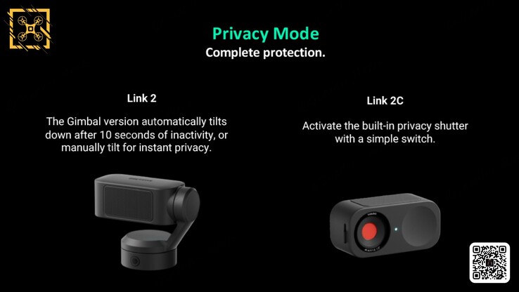 Los 2 modos de privacidad diferentes de las cámaras web Insta360 Link 2 y Link 2C. (Fuente de la imagen: @Quadro_News vía X/Twitter)