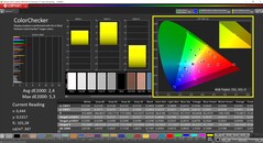 CalMAN ColorChecker (perfil: Nativo: espacio de color de destino: P3)