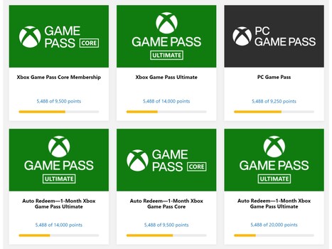 Cambios en el canje de recompensas de Xbox Game Pass (Fuente de la imagen: sitio web de Microsoft Rewards)