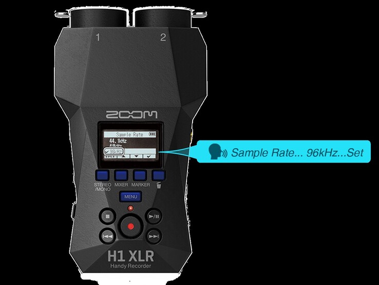 La interfaz H1 XLR de Zoom está diseñada con descripciones audibles para que incluso los invidentes puedan manejarla. (Fuente de la imagen: Zoom)