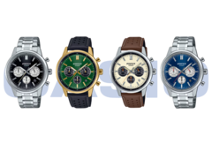 De izquierda a derecha, Casio Edifice EFR-575D-1A, EFR-575CL-3A, EFR-575L-7A y la EFR-575D-2A. (Fuente de la imagen: Casio)