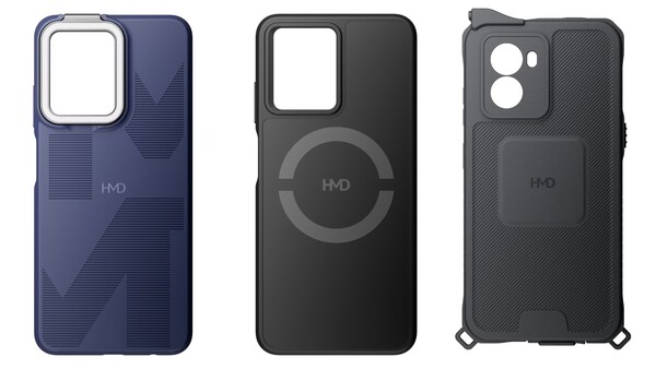 Las fundas funcionales para el HMD Fusion se llaman Fusion Outfits y pueden añadir carga inalámbrica o una mejor protección contra la entrada. (Fuente de la imagen: HMD)